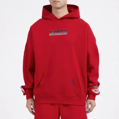 Pro Standard Mens  Hawks Os Letters Fleece P/o Hoodie In Red/red