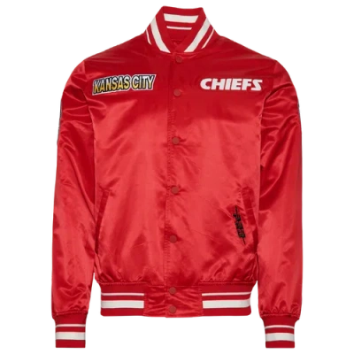Pro Standard Mens  Kansas City Chiefs Turn It Up M Rib Satin Jacket In Red/yellow
