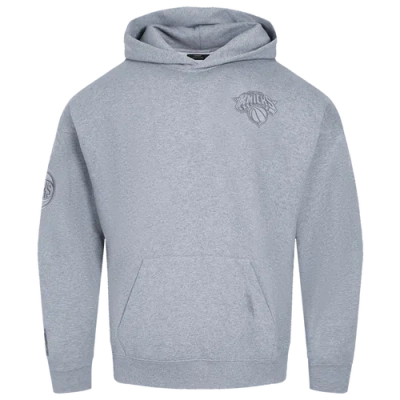 PRO STANDARD MENS PRO STANDARD KNICKS NEUTRAL DROP SHOULDER FLC PO HOODIE