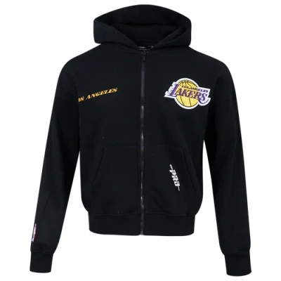 Pro Standard Mens  Lakers Gold Hoops Pro Full-zip Hoodie In Black