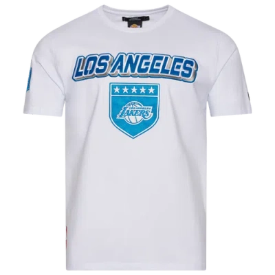 Pro Standard Mens  Lakers Military Sj T-shirt In White/blue