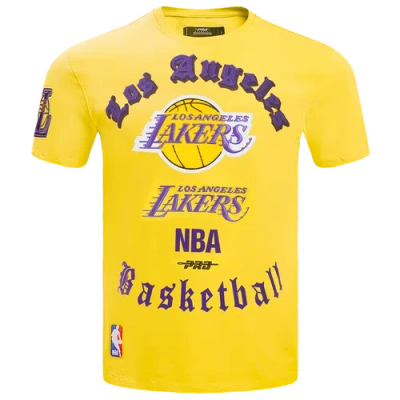 Pro Standard Mens  Lakers Old English Sj Tee In Yellow