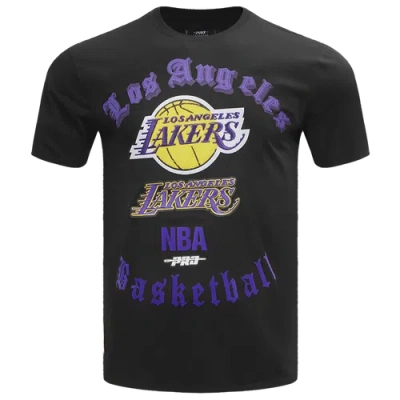 Pro Standard Mens  Lakers Old English Sj Tee In Black