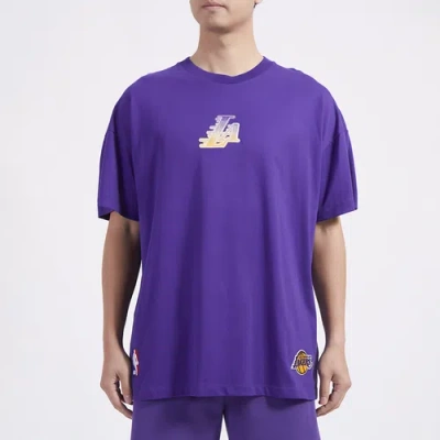 Pro Standard Mens  Lakers Oversized Large Letters Cj Ds T-shirt In Purple/purple