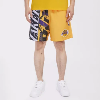 Pro Standard Mens  Lakers Split Mash Up Logo Woven Shorts In Multi/multi