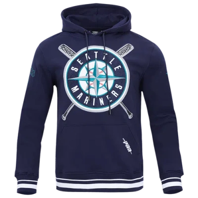 Pro Standard Mens  Mariners Mash Up Rib Flc Po Hoodie In Blue