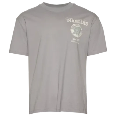 Pro Standard Mens  Marlins Blueprint Pro Drop Shoulder Fc T-shirt In White
