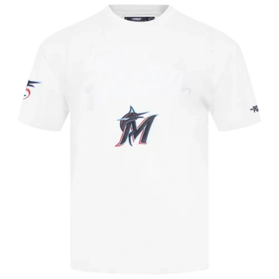 Pro Standard Mens  Marlins Living Large Cj Drop Shoulder T-shirt In White
