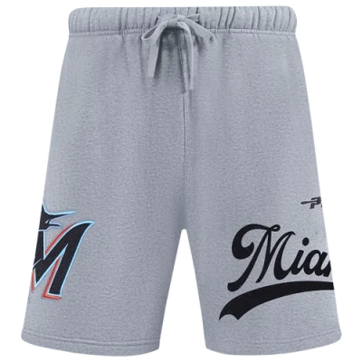 Pro Standard Mens  Marlins Living Large Fleece Shorts In Gray
