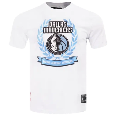 Pro Standard Mens  Mavericks Blue Crest T-shirt In White/carolina