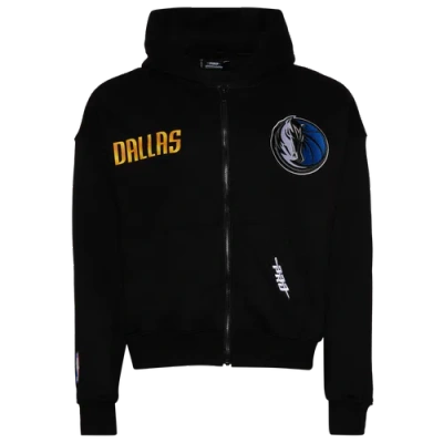 Pro Standard Mens  Mavericks Gold Hoops Pro Full-zip Hoodie In Black