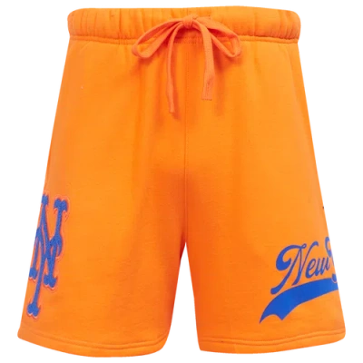 Pro Standard Mens  Mets Living Large Fleece Shorts In Orange