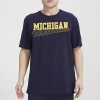 Pro Standard Men's  Navy Michigan Wolverines Classic T-shirt In Navy/yellow