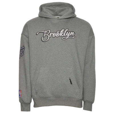 Pro Standard Mens  Nets Cs Drop Shoulder Pullover Hoodie In Grey/black
