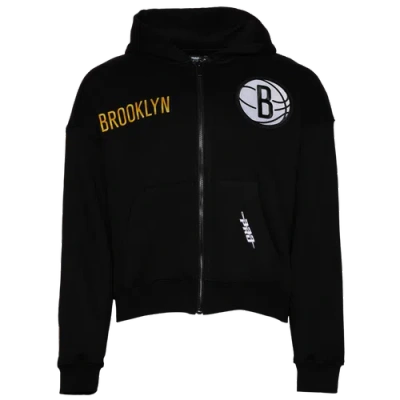 Pro Standard Mens  Nets Gold Hoops Pro Full-zip Hoodie In Black