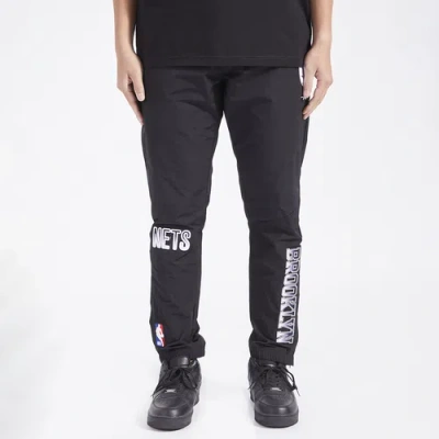 Pro Standard Mens  Nets Os Letters Woven Pants In Black/black