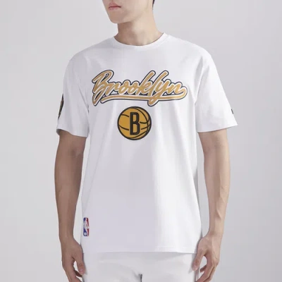 Pro Standard Mens  Nets Short Sleeve T-shirt In White/yellow