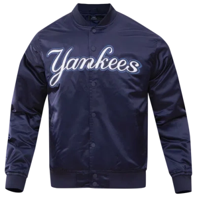 Pro Standard Mens  New York Yankees Satin Jacket In Blue