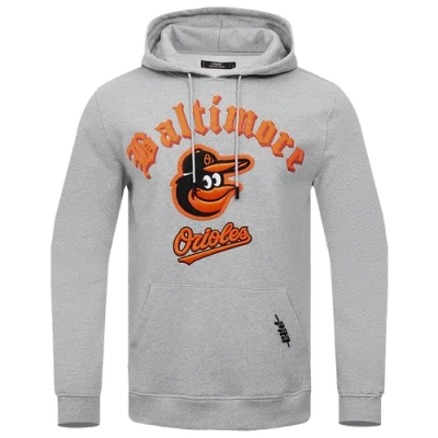 Pro Standard Mens  Orioles Old English Flc Po Hoodie In Gray