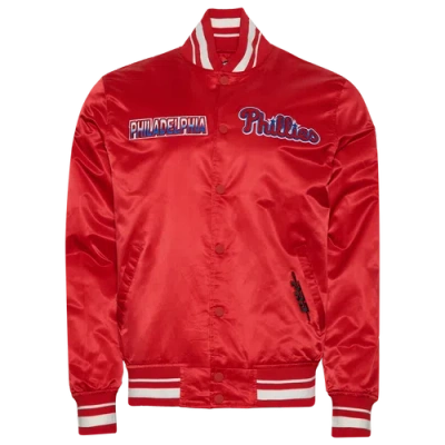 Pro Standard Mens  Phil. Phillies Turn It Up M Rib Satin Jacket In Blue/red