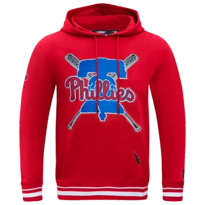 Pro Standard Mens  Phillies Mash Up M Rib Flc Po Hoodie In Red