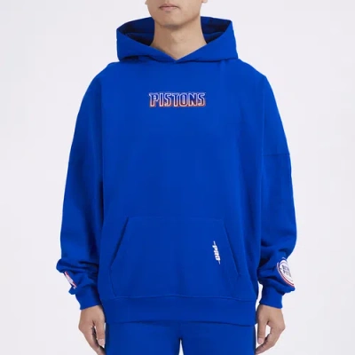 Pro Standard Mens  Pistons Os Letters Fleece P/o Hoodie In Blue/blue