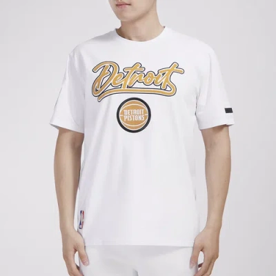 Pro Standard Mens  Pistons Short Sleeve T-shirt In Yellow/white