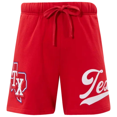 Pro Standard Mens  Rangers Living Large Fleece Shorts In Red