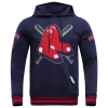 Pro Standard Mens Boston Red Sox  Red Sox Mash Up Rib Flc Po Hoodie