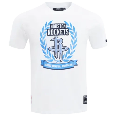 Pro Standard Mens  Rockets Blue Crest T-shirt In White/carolina