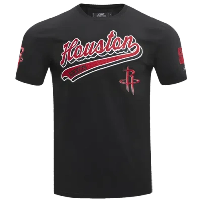 Pro Standard Mens  Rockets Script Tail Sj Tee In Black