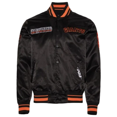 Pro Standard Mens  Sf Giants Turn It Up M Rib Satin Jacket In Black/orange