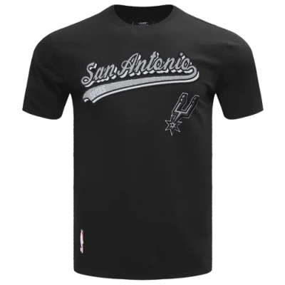 Pro Standard Mens  Spurs Script Tail Sj Tee In Black