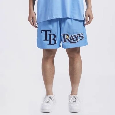Pro Standard Mens  Tampa Bay Rays Dbl Logo Woven Short In Carolina/carolina