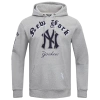 Pro Standard Mens  Yankees Old English Flc Po Hoodie In Heather Grey