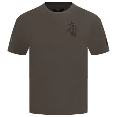 Pro Standard Mens Rockets Neutral Cj Drop Shoulder Tee In Dark Taupe