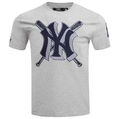 Pro Standard Mens Yankees Mash Up Sj Tee In Heather Grey