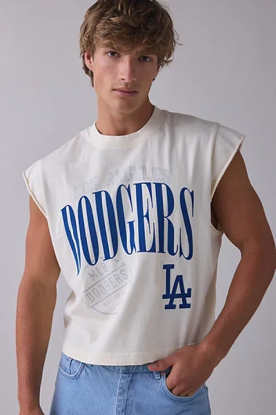 Pro Standard Mlb Los Angeles Dodgers Team Logo Graphic Muscle Tee In Cream, Men's At Urban Outfitters In White