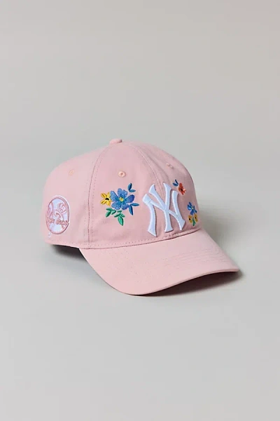 Pro Standard Mlb New York Yankees Floral Embroidered Baseball Hat In Pink, Women's At Urban Outfitters