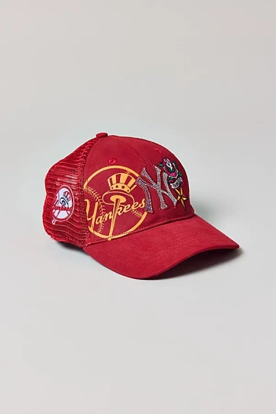 Pro Standard Mlb New York Yankees Rhinestone Trucker Hat In Red, Women's At Urban Outfitters