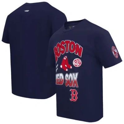 Pro Standard Navy Boston Red Sox Turn It Up Dropped Shoulder T-shirt In Blue