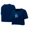 PRO STANDARD PRO STANDARD NAVY LOS ANGELES DODGERS PAINTED SKY BOXY CROPPED T-SHIRT