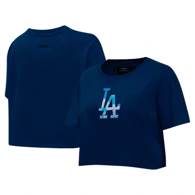 Pro Standard Navy Los Angeles Dodgers Painted Sky Boxy Cropped T-shirt