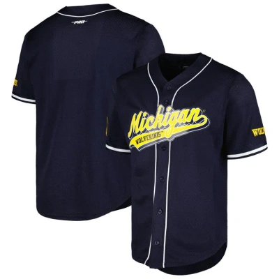 Pro Standard Navy Michigan Wolverines Mesh Full-button Replica Baseball Jersey