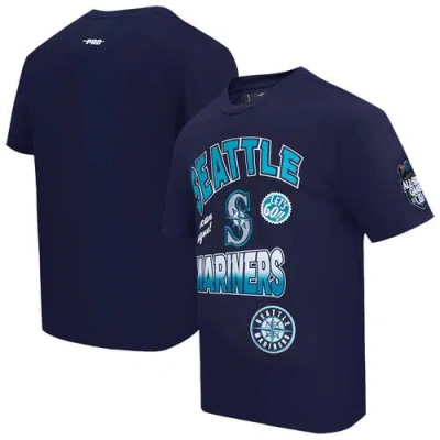 Pro Standard Navy Seattle Mariners Turn It Up Dropped Shoulder T-shirt In Blue
