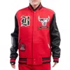 Pro Standard Nba Chicago Bulls Pro Prep Wool Varsity Jacket In Red/black In Red