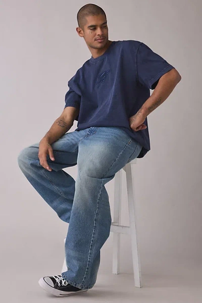 Pro Standard Nba Oklahoma City Thunder Team Logo Washed Cotton Tee In Navy, Men's At Urban Outfitters In Blue