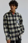 Pro Standard New York Yankees Long Sleeve Flannel Shirt In Black, Men's At Urban Outfitters In Black