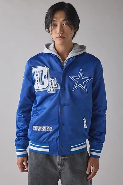 Pro Standard Nfl Dallas Cowboys Satin Varsity Jacket In Blue, Men's At Urban Outfitters