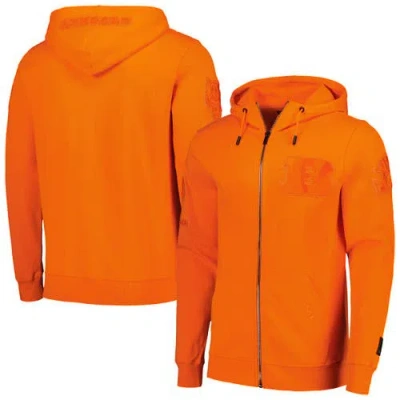 Pro Standard Orange Cincinnati Bengals Triple Tonal Full-zip Hoodie